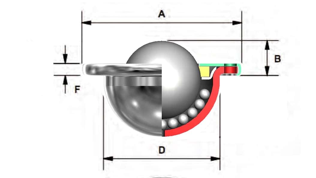 3322 ball transfer unit sectioned diagram