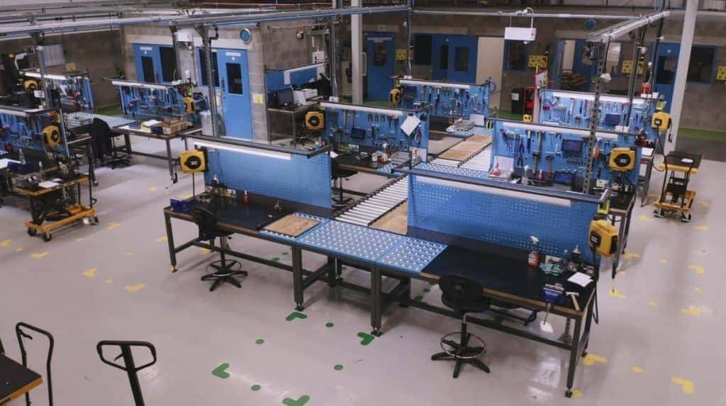 Atlas Copco workstations using Alwayse ball transfer units