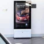 digital retail displays that are easy to move with alwayse ball transfer units