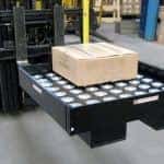 ball table attached to forklift truck for easier handling