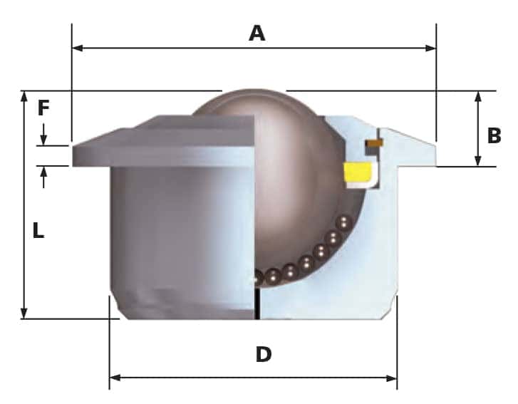 hd_800 ball transfer unit side view diagram