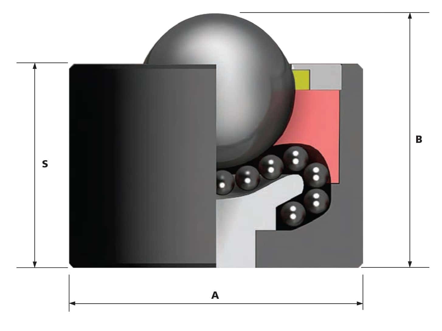 hevi-load_0 ball transfer unit side view diagram