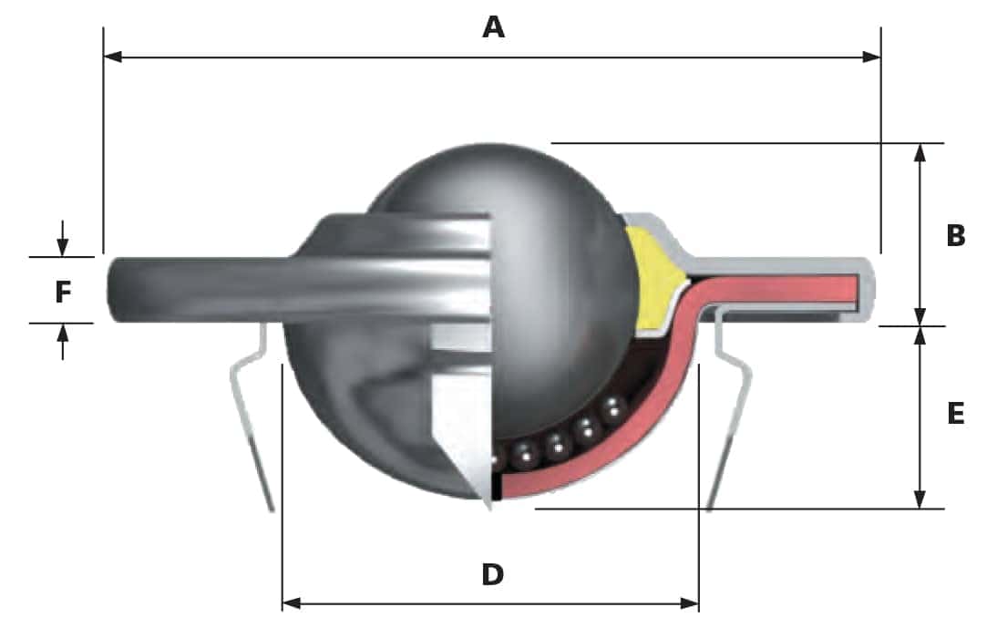 11101 ball transfer unit side view diagram