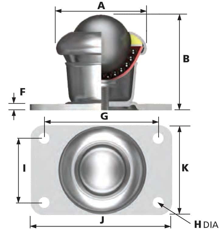 1005 ball transfer unit dimensions