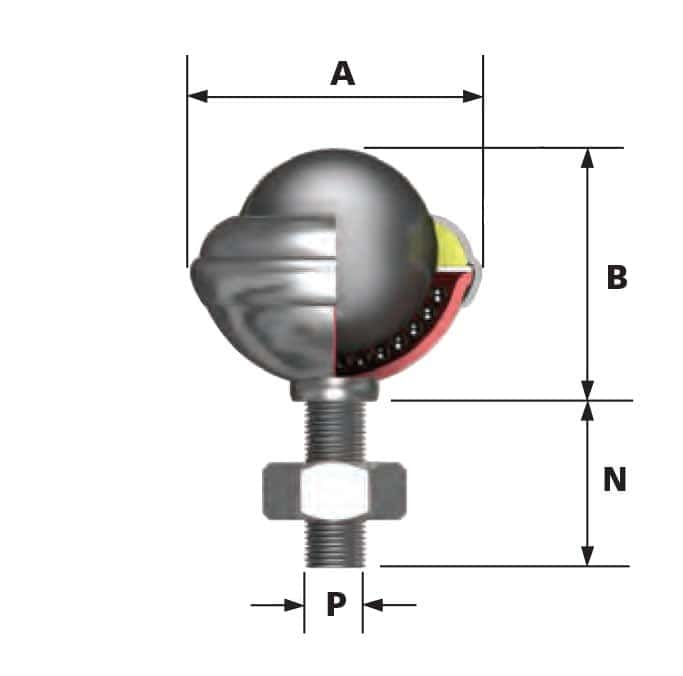 2001 ball transfer unit side view diagram