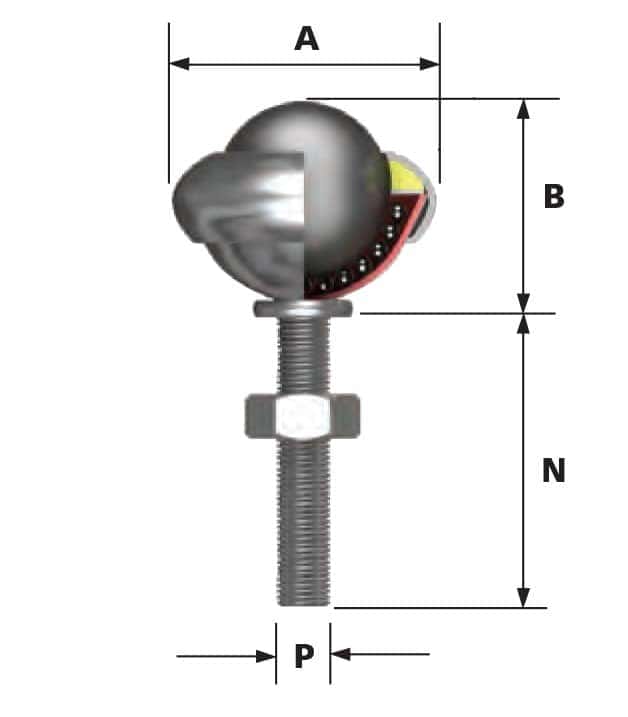 3001 ball transfer unit side view diagram